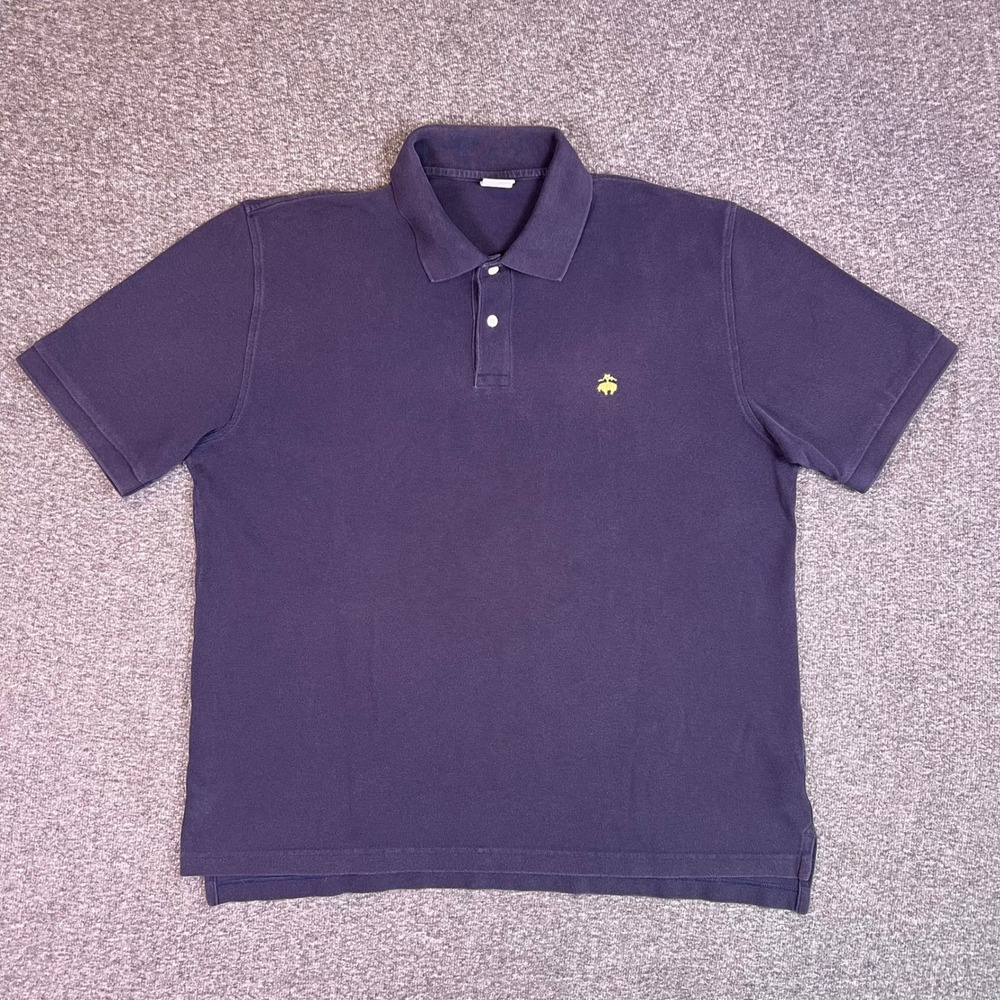 Brooks Brothers 346 Polo Shirt Mens XL Navy Blue Original Fit Casual Cotton Logo